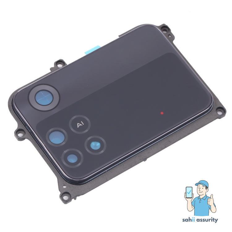 Camera Lens Glass with Frame for Xiaomi Poco M4 Pro Black